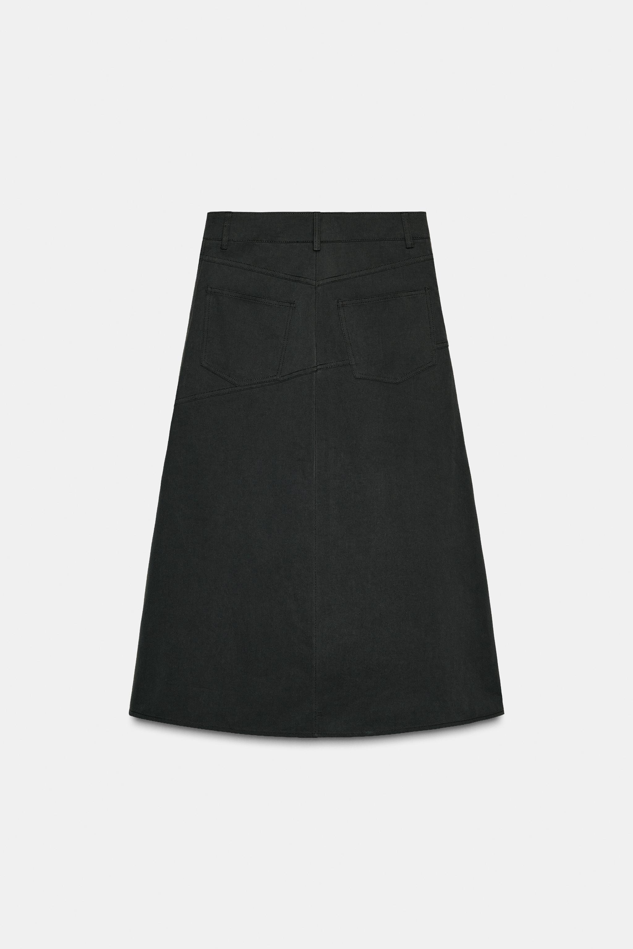 ASYMMETRICAL MIDI SKIRT